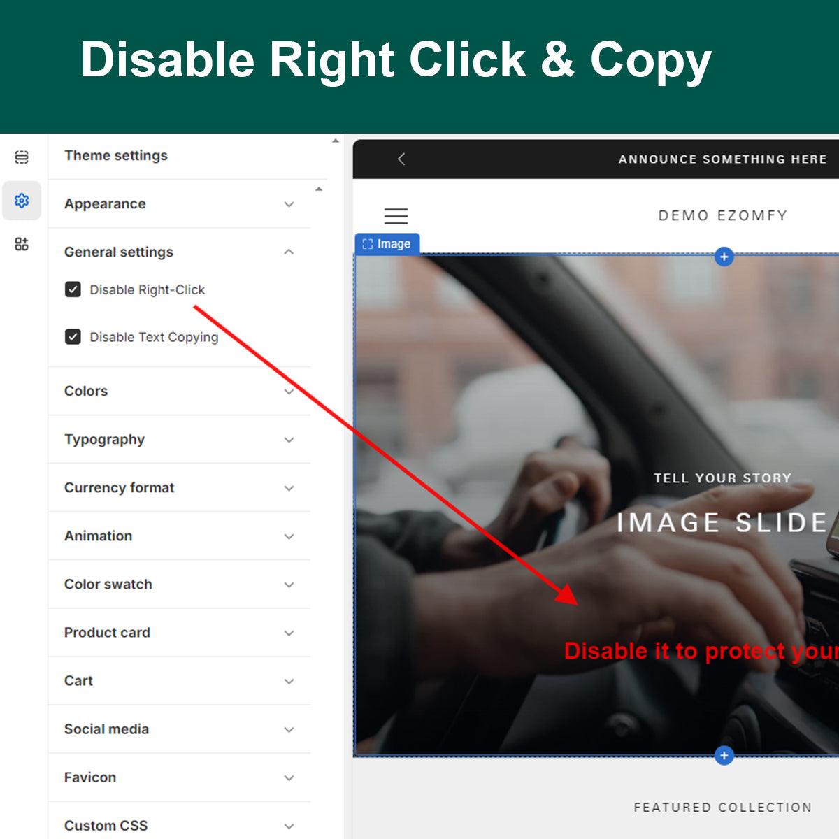 Protect Your Shopify Content: Disable Right-Click and Copy Feature - EZOMFY