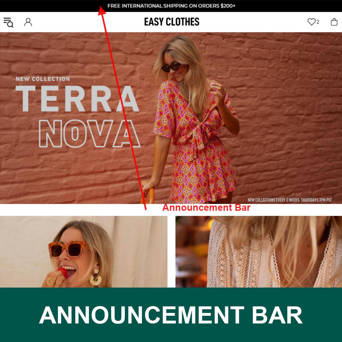 Announcement Bar for All Shopify Theme - EZOMFY