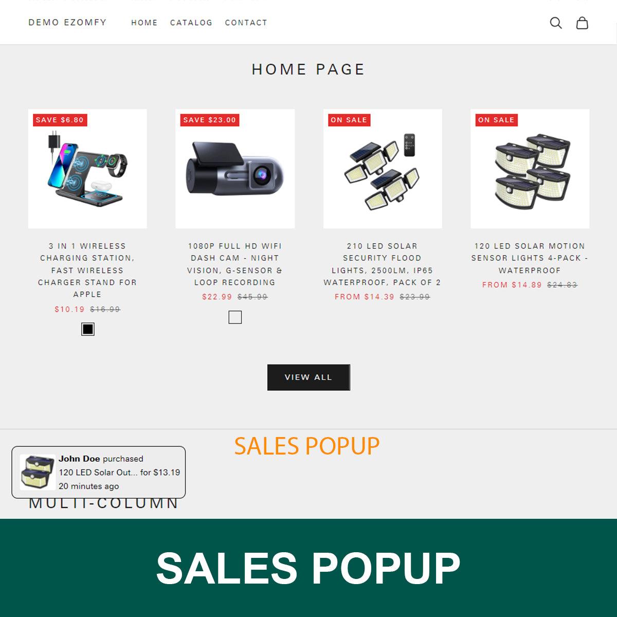 Custom Sales Popup feature for Shopify store without app - EZOMFY